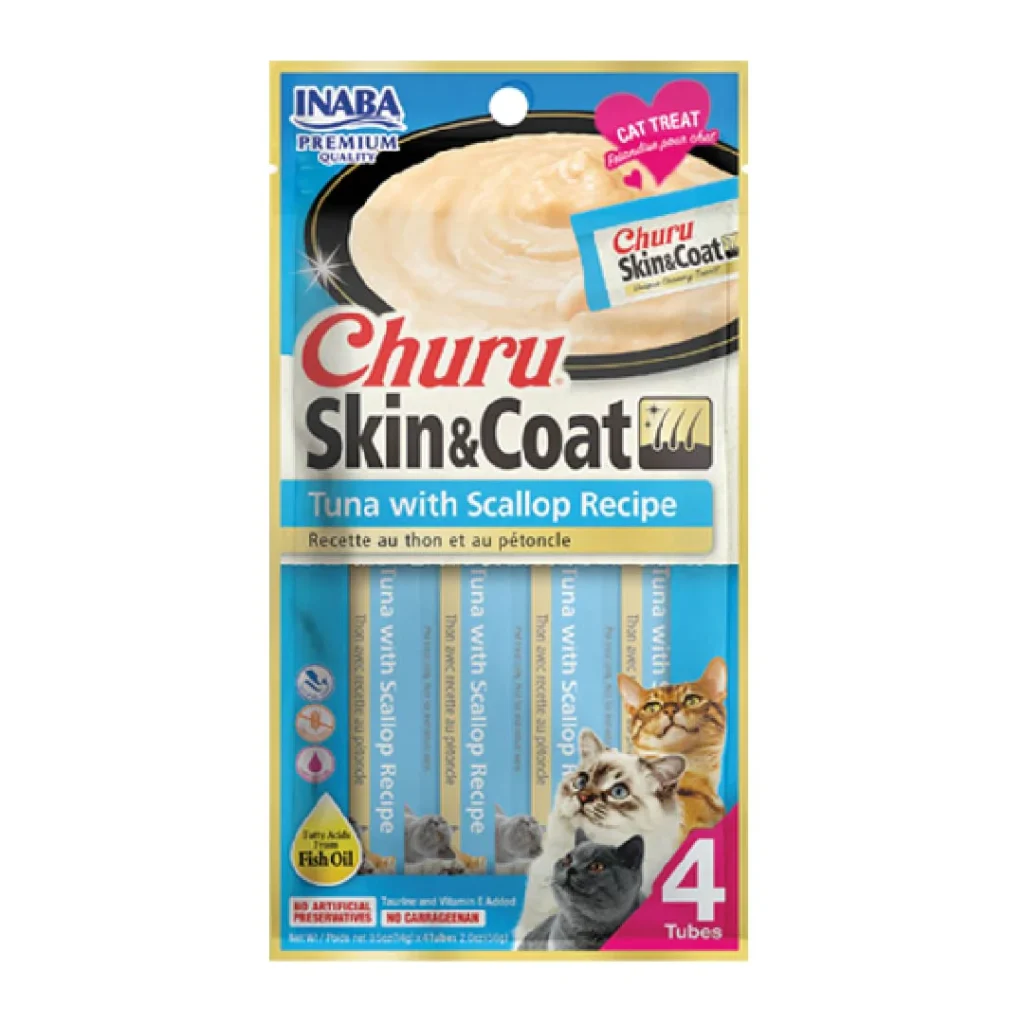 Churu skin&coat atún y vieira, 4 tubos de 14g cu